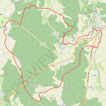 Trace GPS Circuit du Val de Sauzay - Varzy, itinéraire, parcours